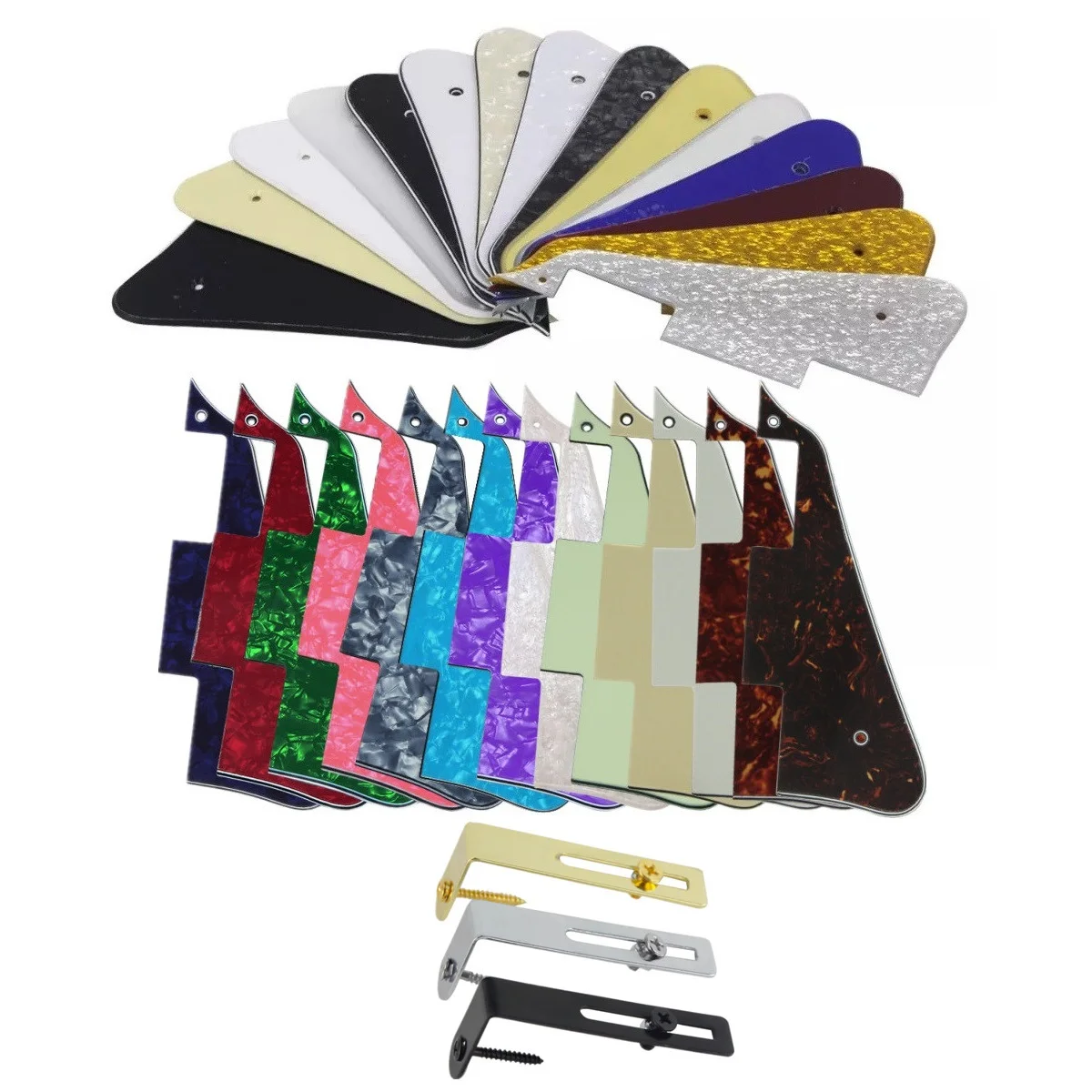 

FLEOR Набор LP гитарных наклеек с металлическим кронштейном для гитарных деталей, 28 цветов на выбор