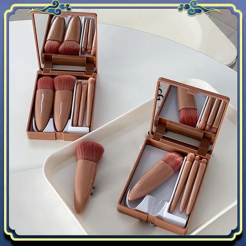 Latest Mini 5 Makeup Brushes Multifunctional Makeup Brush With Mirror Powder Brush Eye Shadow Brush Blending Brush 3