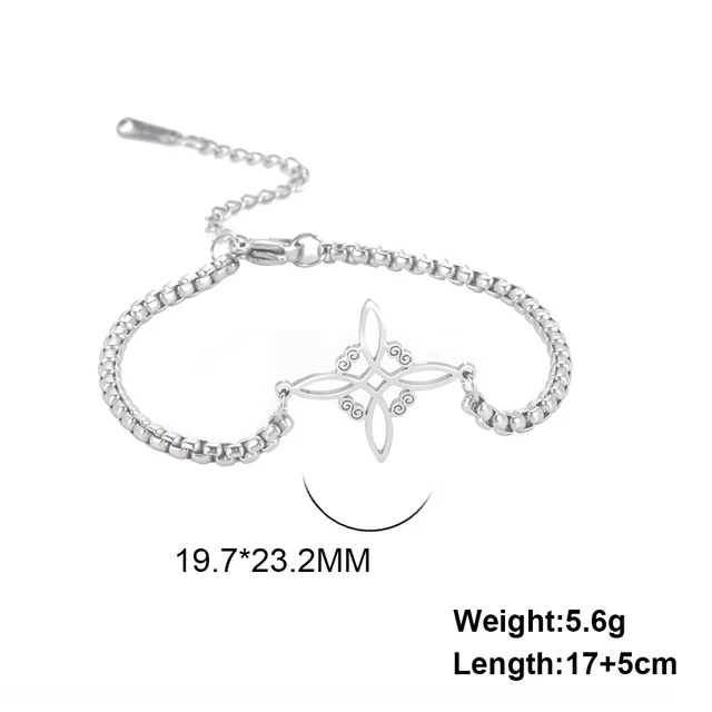 96659-d4787a.jpg Dawapara – Bracelet à breloques avec nœud de sorcière pour femmes, amulette de Protection des nœuds celtiques, chaîne de perles en acier inoxydable, bijoux Wiccan de sorcellerie
