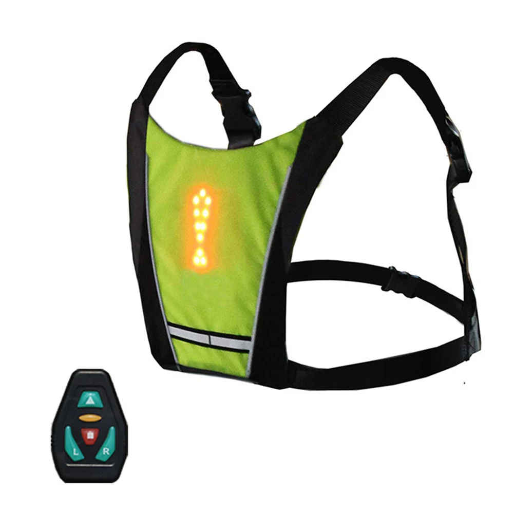 

Outdoor LED Bike Light USB Rechargeable Cycling Vest Direction Indicator Reflective Backpack Flashing Remote Control