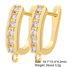  Juya DIY 18K Gold Silver Plated Earwire Fixtures Basic Fastener Stitches Anti-Allergy Earring Hooks Clasps Accessories Supplies 