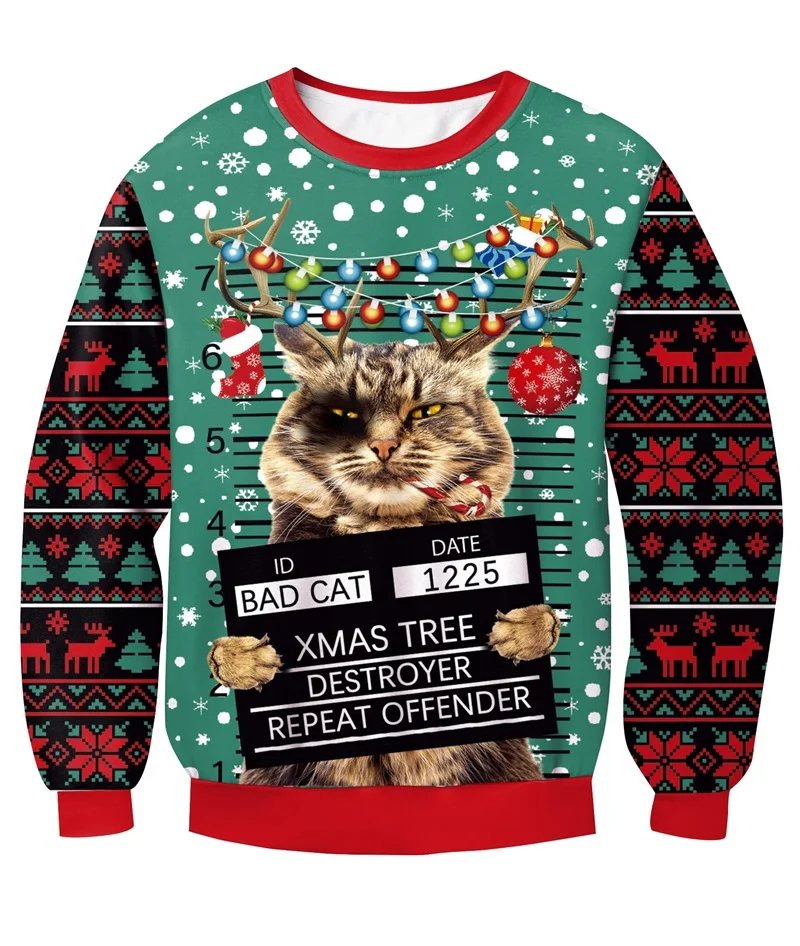 3D Printed Men Women Ugly Christmas Sweatshirt Clothes Funny