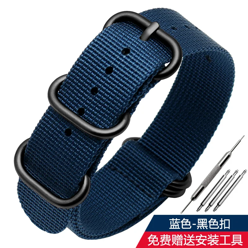 Tactical Green Black Nylon Military Strap - Waterproof Replacement Band