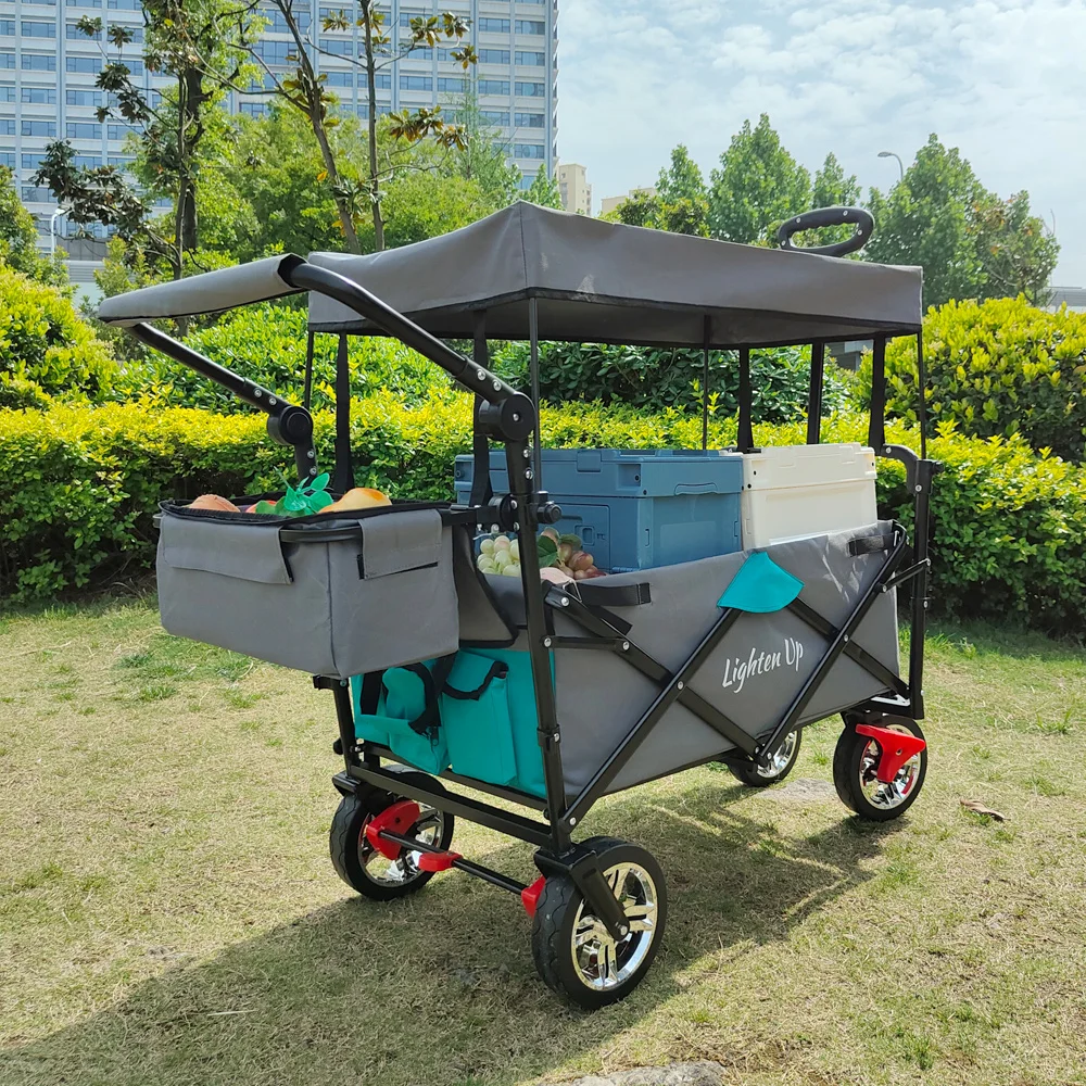 

Outdoor folding Trolley Multi-function Carrying Picnic Camping Portable Folding Pull Rod Trailer Shop Fishing Stall Hand Cart
