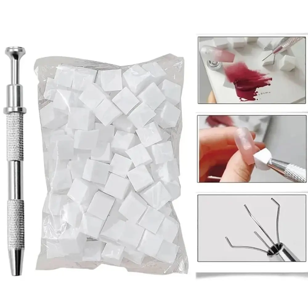 50Pcs DIY Beauty Nail Art Tools Square Nail Sponge Nail Brushes Gel Polish Design Soft Sponges Nail Gradient Sponge Grab Pen