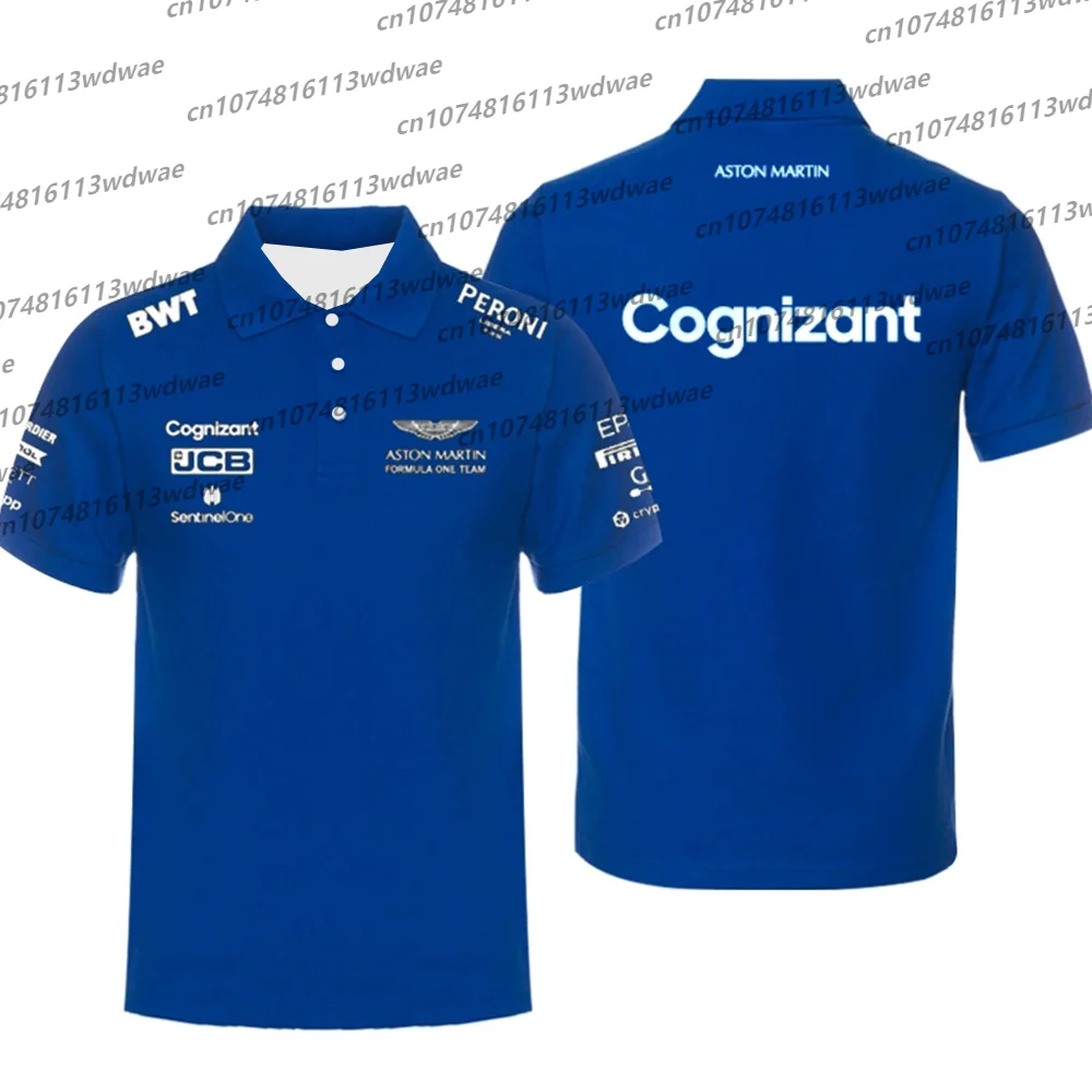Formula1 팀 레이싱 3D 프린트 티셔츠.Aston.Martin.Polo 드라이버 착용 정통 저지 레이싱 티셔츠 F1 팀 Alonso 폴로 팬 선물