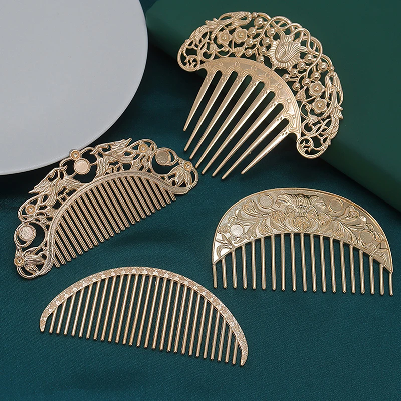 Hanfu Dish Hairpin Chinese Hairpin Retro Hair Comb Hair Ornament Hollow Carved Hair Comb Exquisite Hair Accessories Gifts