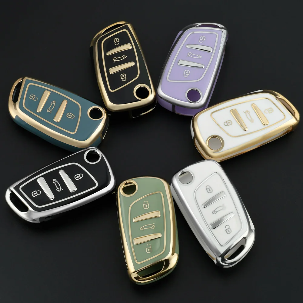 Für Citroen C2 C3 C4 C5 C6 C8 DS4 für Peugeot 107 207 306 307 407 308 607 Neue TPU Auto Flip Schlüssel Fall Abdeckung Shell Fob