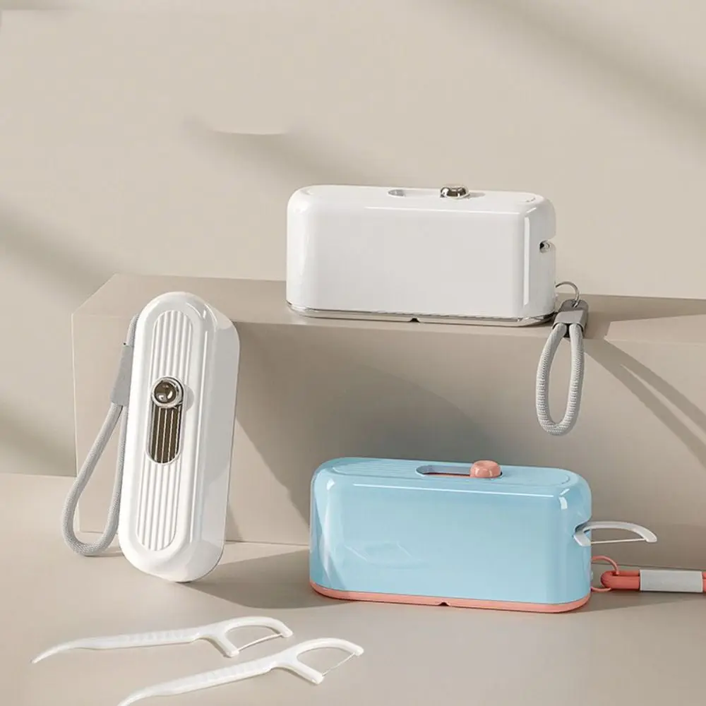 Oral Care Automatic Ejectable Floss Dispenser Press-on with 10Pcs Floss Floss Stick Organizer Refillable