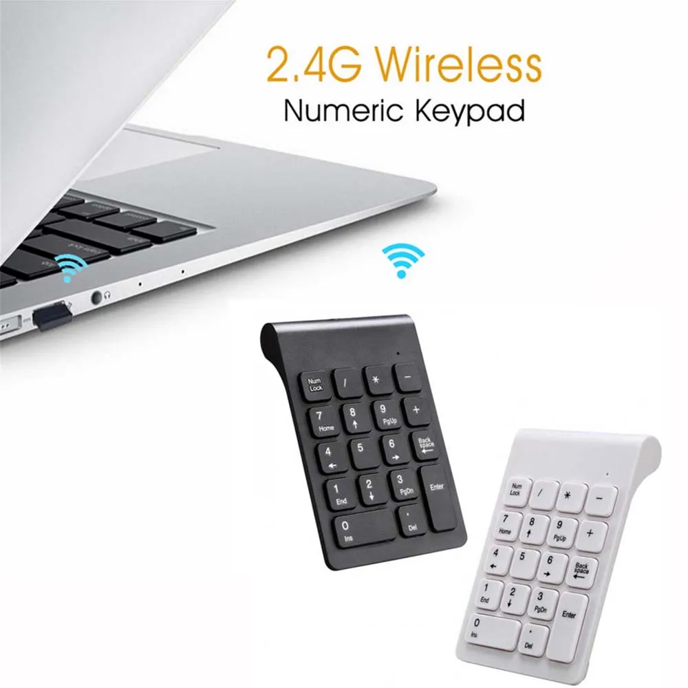 Portátil Ultra-fino Teclado Digital sem Fio Teclado Numérico Bloco de Números Laptop pc Notebook Desktop 18 Chaves