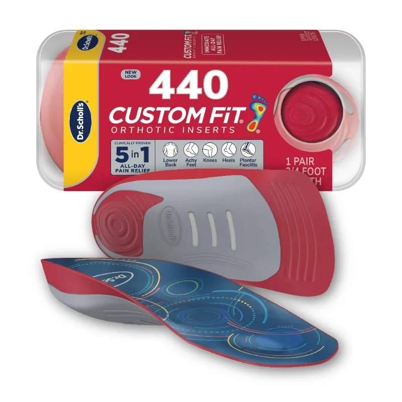 

3/4 Length Inserts CF 440 Customized for Your Foot & Arch Relief, Lower Back, Knee, Plantar Fascia, Heel, Insoles