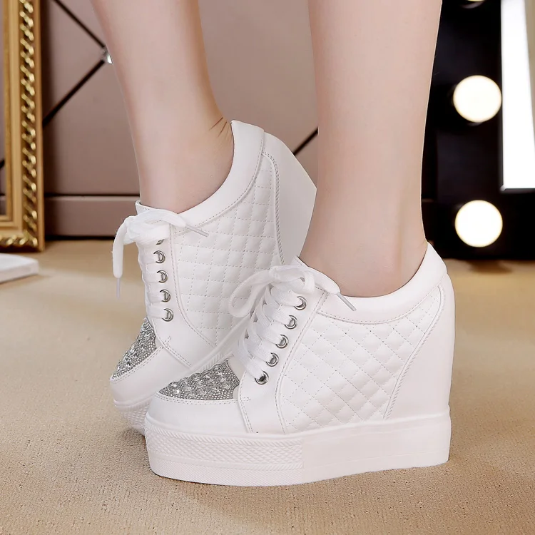 

Elegant Chunky Sneaker Women's High Heels Platform Sports Sneakers White Leisure Lady Casual Woman Wedges Shoes