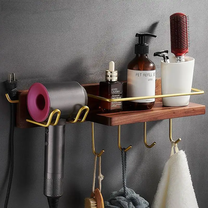 

Bathroom toilet rack hair dryer light luxury punch-free multi-functional storage rack