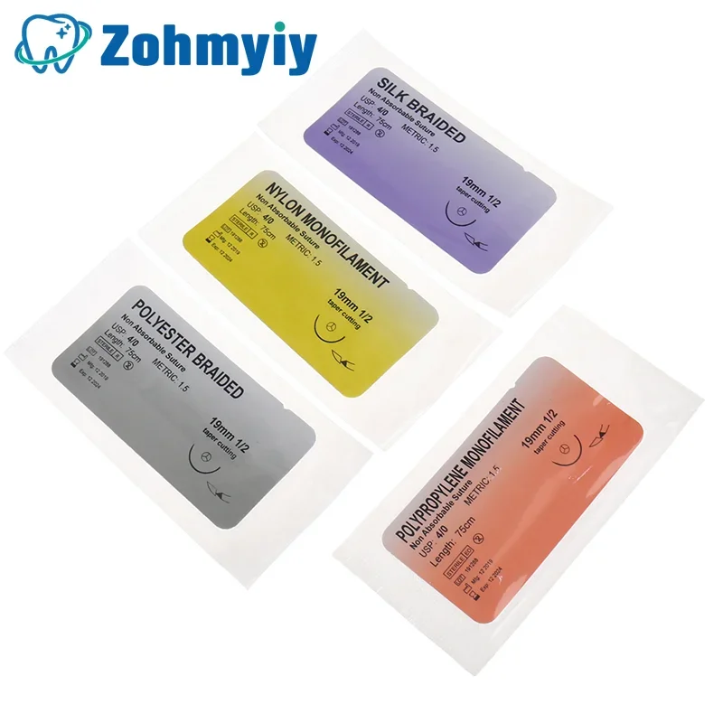 Deluxe Nylon Monofilament Silk Braided Suture Practice Kit - 12-Piece Set