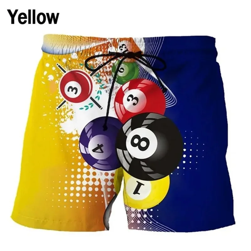 

Billiards Pattern Funny Beach Shorts For Men Fashion Casual Seaside Vacation Swimming Shorts Streetwear Mens Trunks Clothes