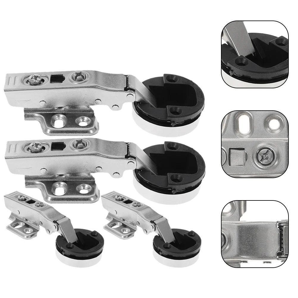 

4pcs Glass Door Hinges Cabinet Damping Hinges for Frameless Cabinet Glass Door