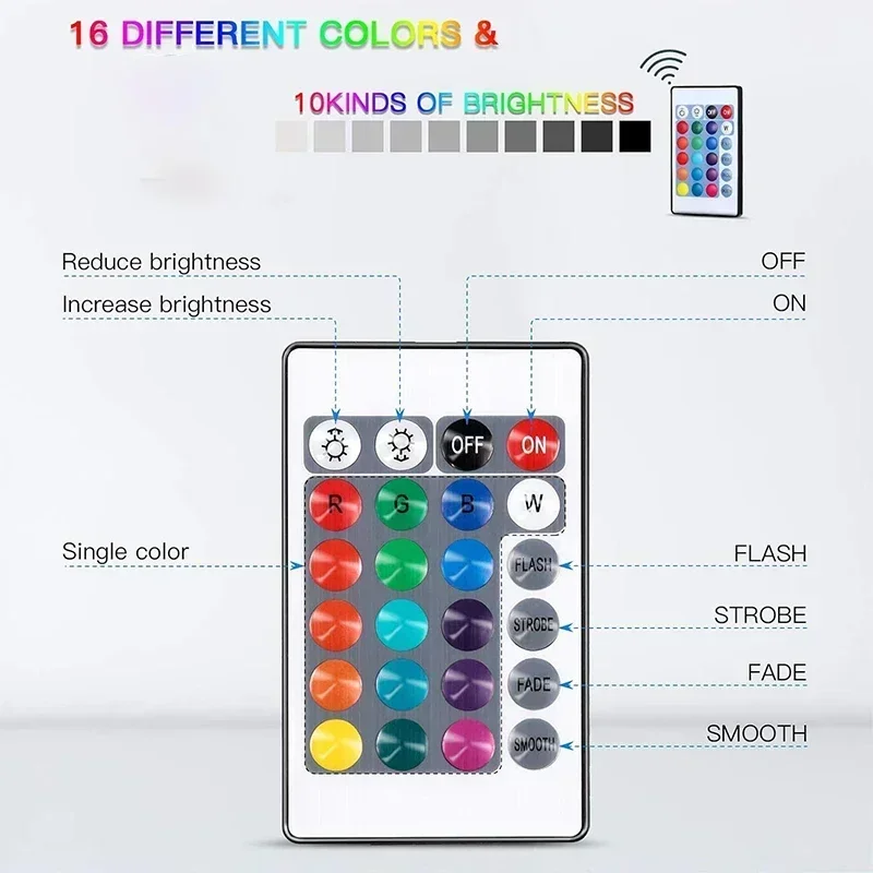 Submersible LED Lights Waterproof Underwater RGB with Remote Control Colour-Changing Light, Battery-Operated Flameless Lamps - 3