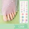 Semi Cured Toenail Wraps 32Tips Fashion Color Long Lasting Full Cover Nail Gel Sticker Wraps Manicure Nail Sticker Press On Nail 1