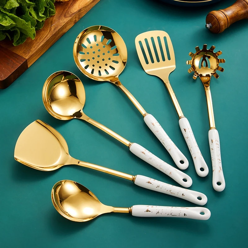 Electroplating Gold Kitchen Utensils Set Household Family Home Cooking  Accessory - AliExpress