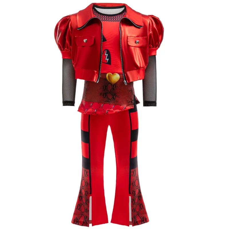 Kids The Rise of Red Costume for Girls Role Red Cosplay Costume Child Fantasia Halloween Clothes Wigs Birthday Party Fancy Dress,kids girls dress