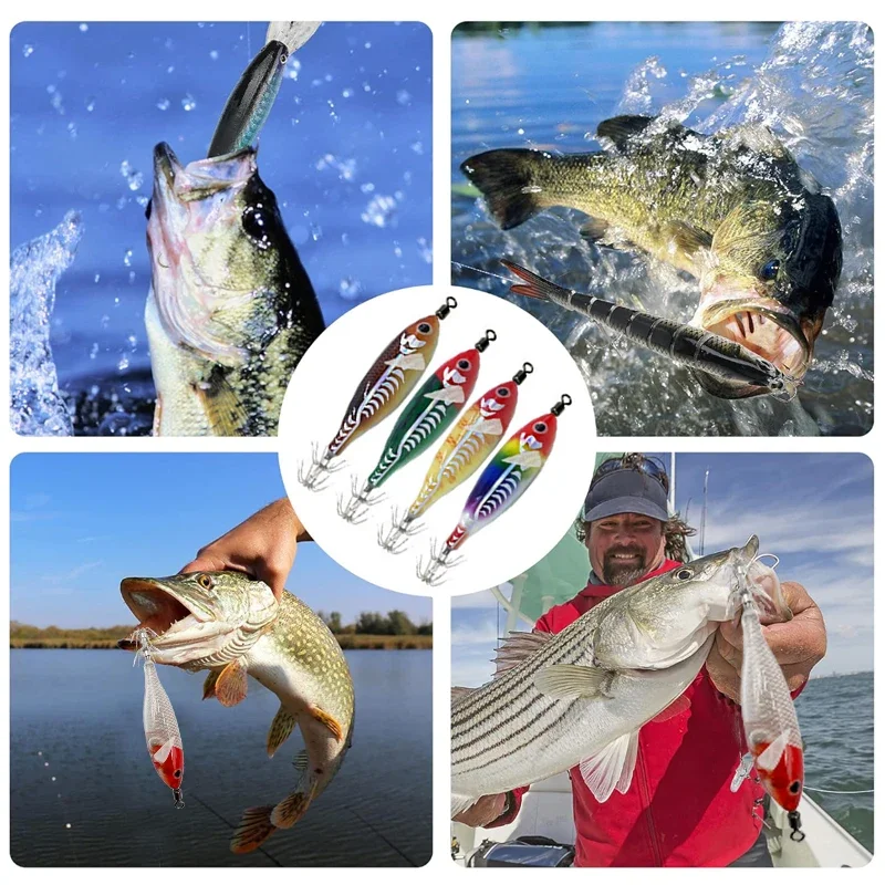 1/5/10/20pcs 3D Laser Horizontal Shrimp Squid Hook Glow-in-the-dark Shrimp Double Umbrella Hook Blowpipe Lure Bass Cuttlefish