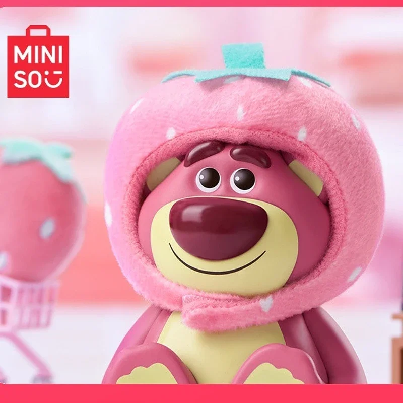 MINISO 디즈니 과일 테마 시리즈 블라인드 박스 스티치 딸기 곰 곰돌이 곰돌이 귀여운 트렌디 장난감, 랜덤 어린이 생일 선물