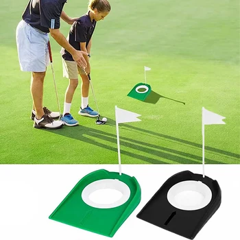 New Mini Golf Putting Plate with Hole Flag Indoor Outdoor Portable Golf Putting Aid Training Practice Home Yard Golf Tool 1