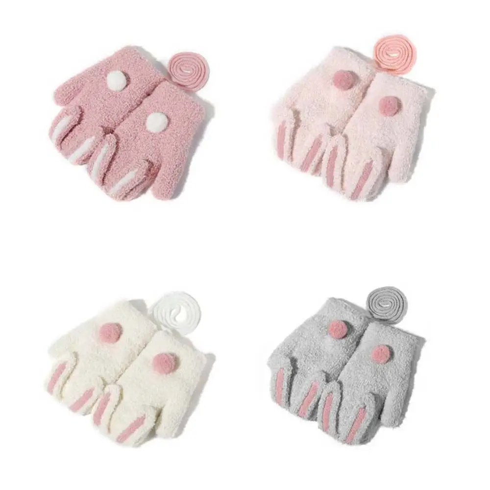 Outdoor Gloves For Toddler Baby  Thick Windproof Hanging Neck Gloves Children Gloves  Gloves Full Finger Mittens