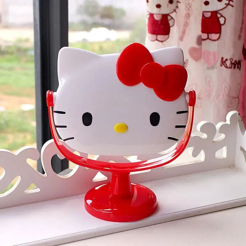 Creatieve Hello Kitty Cartoon Schattige Prinses Make-up Spiegel Meisje Hart Ins Desktop Kleine Tafel Spiegel Vrouwelijke Student