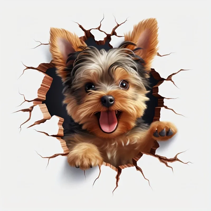 Personalized Customization High Quality Yorkshire Dog Occlusion Scratch Car Stickers for Auto Window Car Accessories Decoration