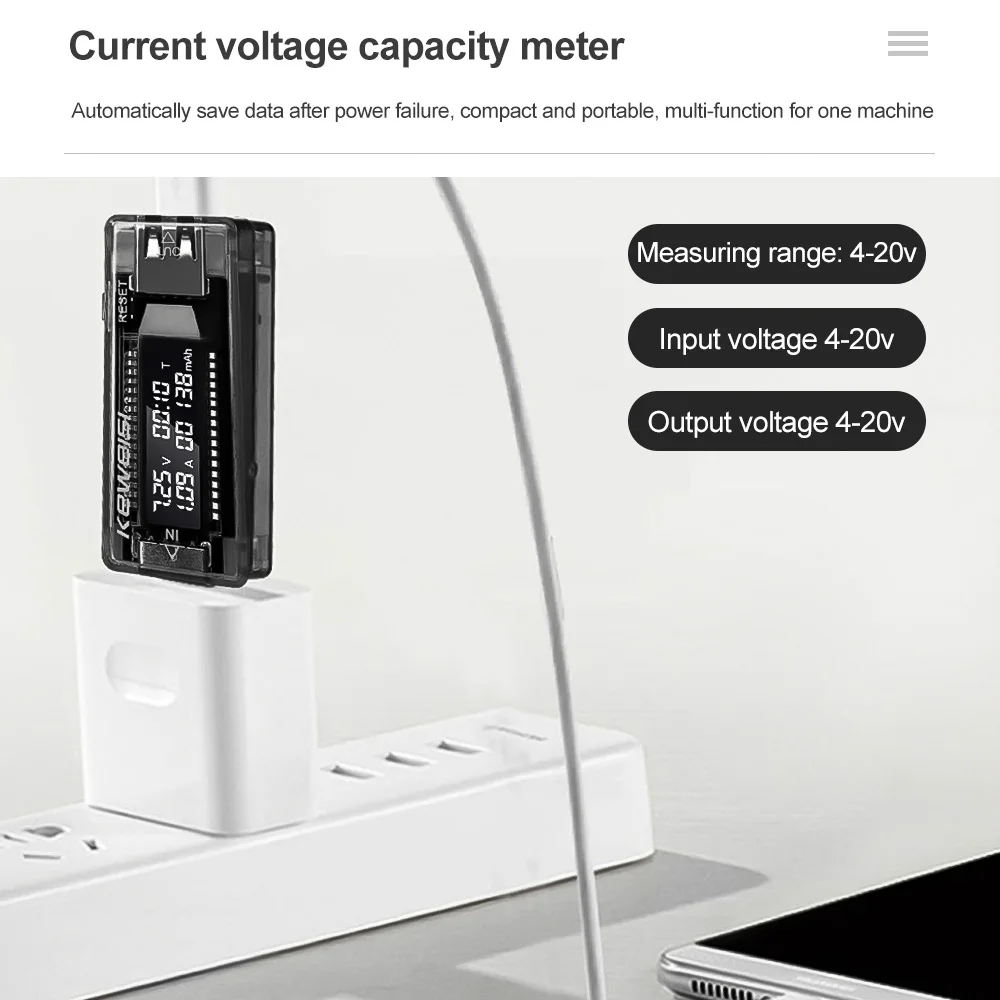 Multifunctional USB Power & Voltage Detector with Energy Indicator