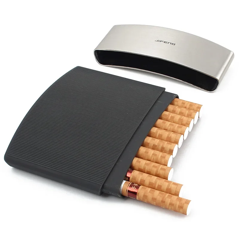 JiFeng Ultra-thin 10 Pcs of Cigarette Case Men Waterproof and  Pressure-proof Portable Metal Cigarette Case Cigarette Accessories