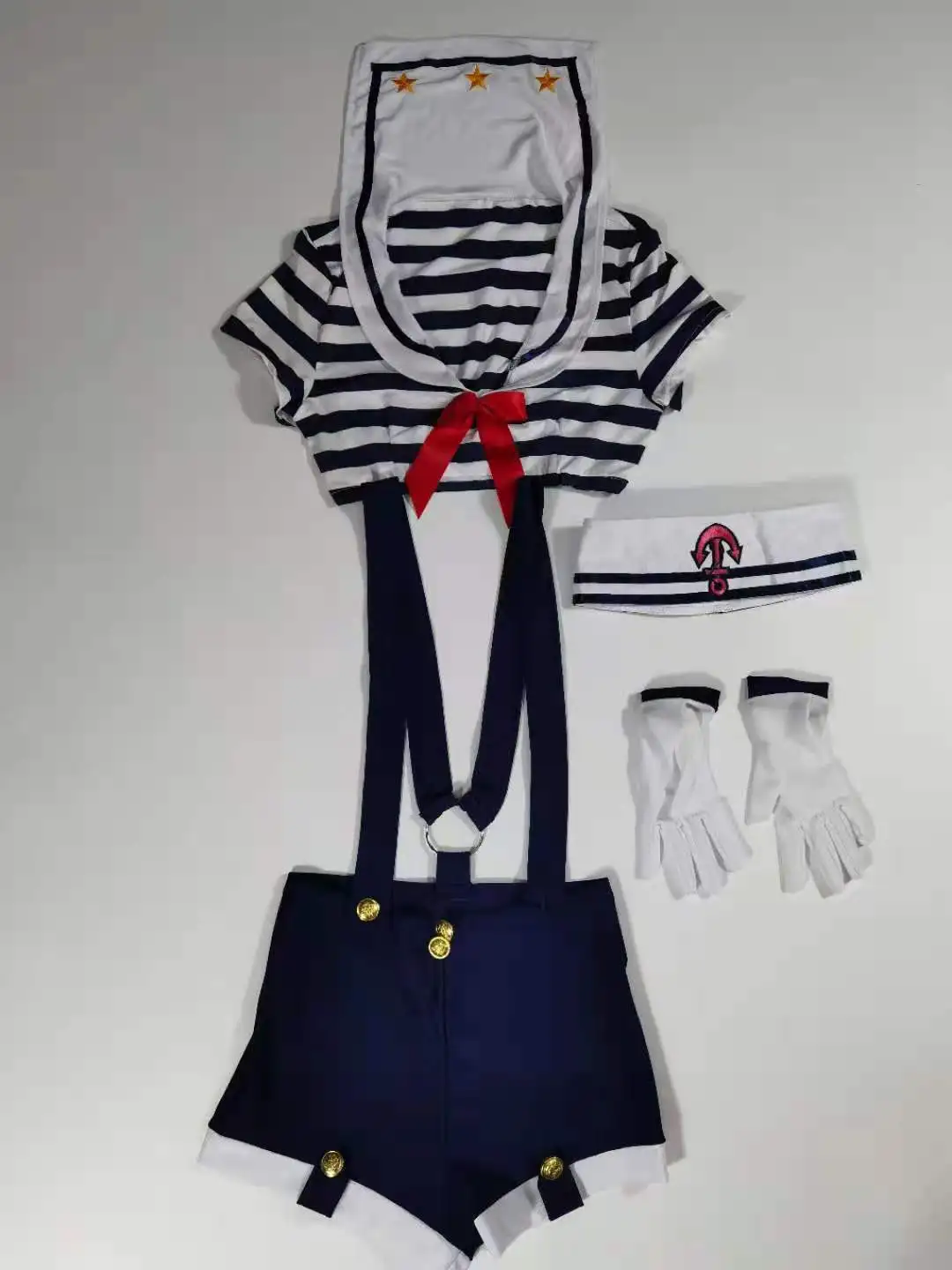 Casual Nautical Theme Party Outfit Blue White Striped V Neck Sexy Sailor  Costume For Adult Women Halloween Cosplay Party Stage Show Navy Clothing  Sexy