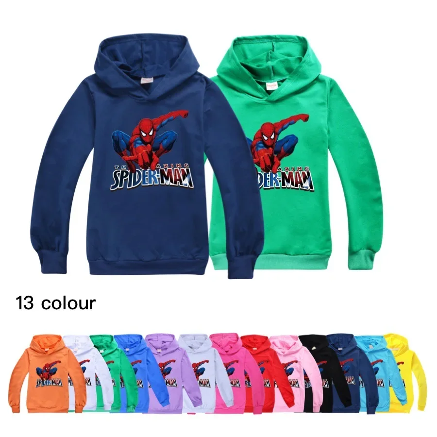 Baby Boys Hoodies Children Kids Cotton Clothes Spring Autumn Cartoon Spiderman Girl Sweatshirt Pullover Long Sleeve T Shirt