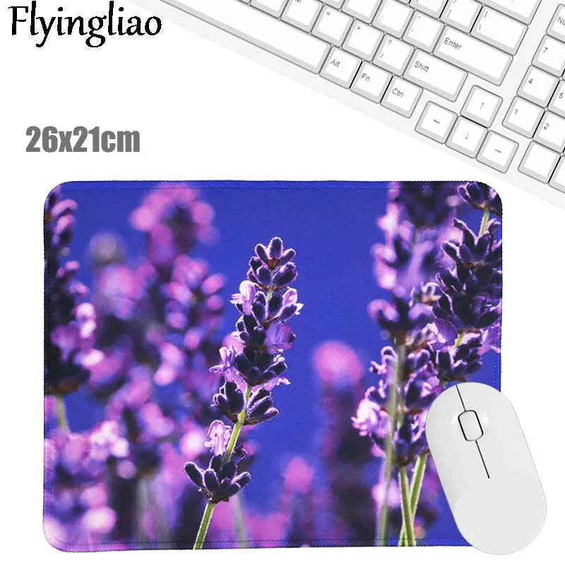 Lavender Flowers Creative Office Keyboard Pad Kawaii Laptop Mouse Mat Anti Slip Desk Mats Custom Desk Pad Office Supplies