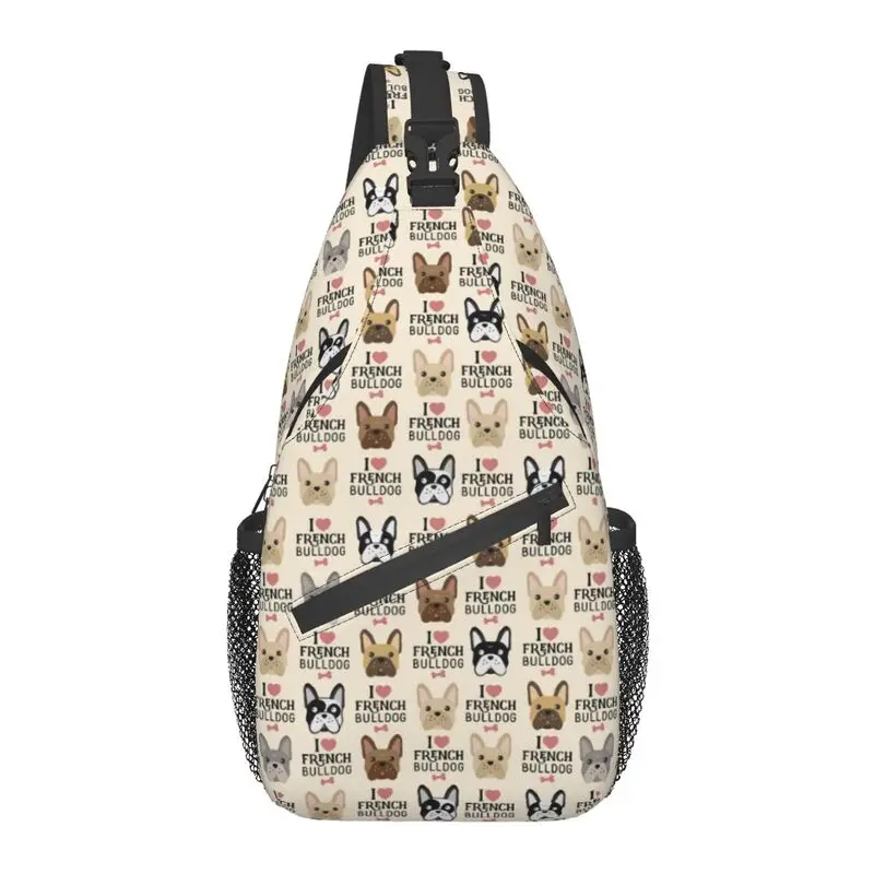 

Fashion French Bulldog Pattern Sling Bag for Cycling Camping Men Dog Lover Crossbody Chest Backpack Shoulder Daypack