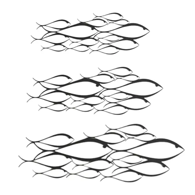 Sculpture Murale Créative en Forme de Poisson, Décoration Artistique en Fer, pour Niket Extérieur, Salon, Chambre à Coucher 2