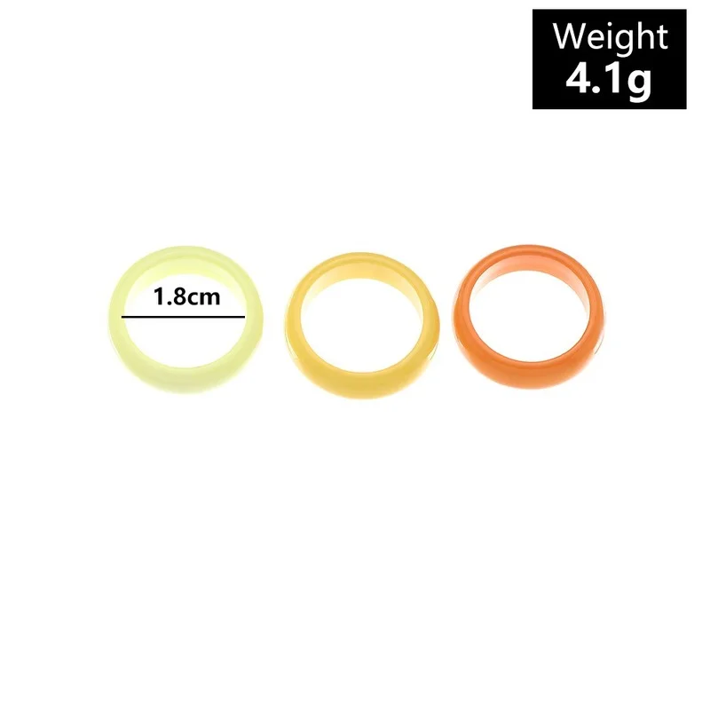 Korean Style Acrylic Resin Fidget Ring Set 3pcs