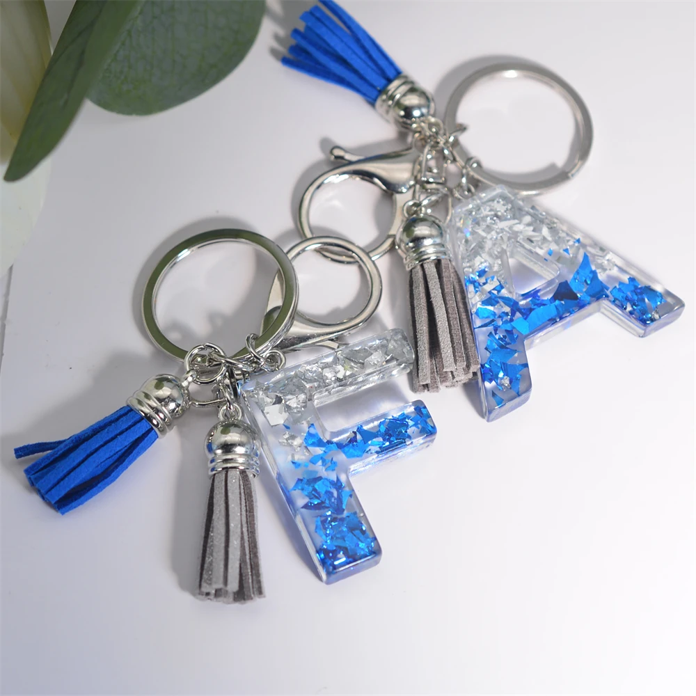 Llaveros Inicial Mujeres Llavero Personalizado Letra Inicial - Con Borla, Resina Epoxi, Regalo Para Mujeres Y Niñas Llavero Regalo Niñas