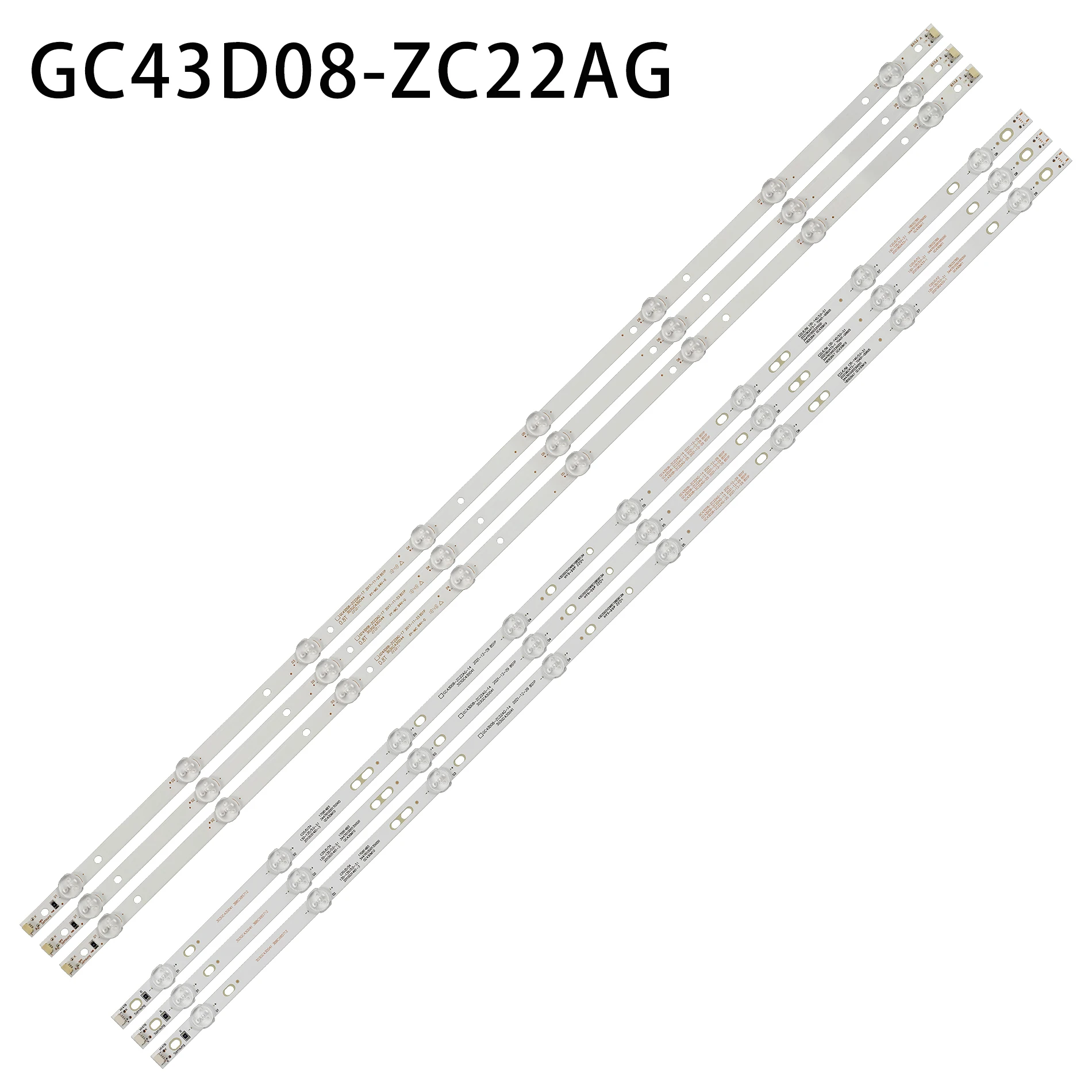 Conjunto Tira Conduzida Luz de Fundo para Samsung Ue43j5202 Ue43j5272 Gc43d08-zc22ag13 14 15 17 23 Hv430fhd-nla 303gc430044 303gc430043 Pcs