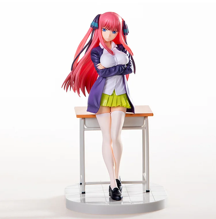 

The Quintessential Quintuplets Figure Nino Nakano with School Desk Bishoujo Action Figura Figurines Model Decoration