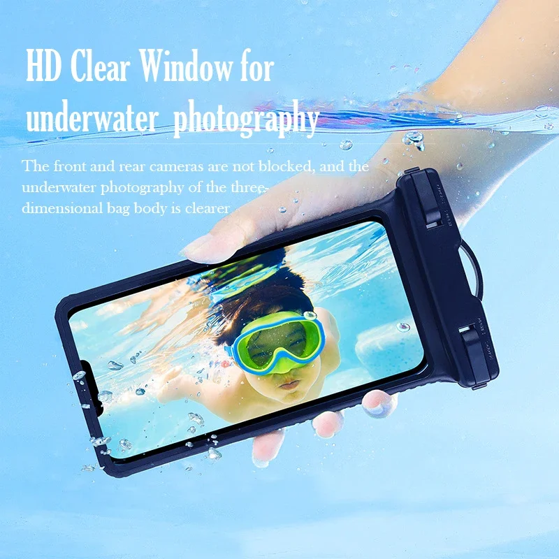 7 inch Anti-Falling Waterproof Phone Bag Touchscreen Swimming Drifting Boating Diving Surfing River Trekking Phone Case Holder 2