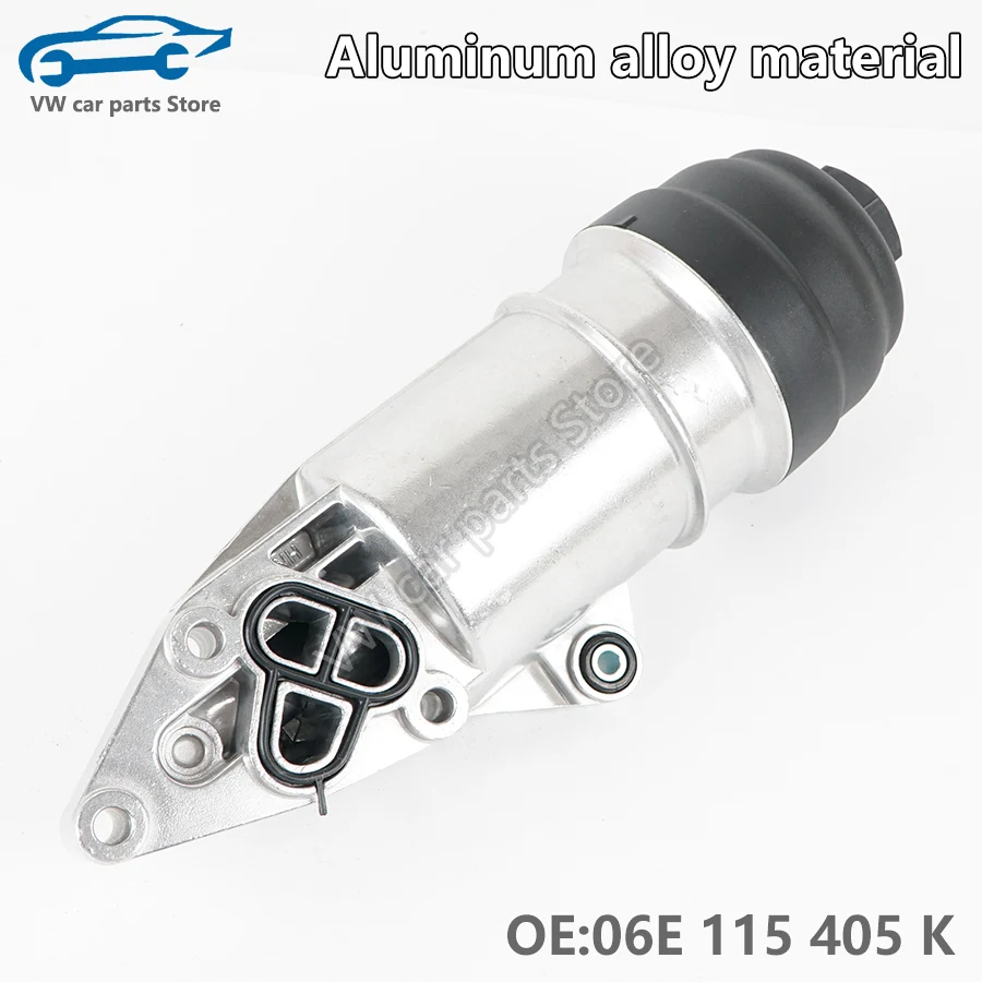 06E115405K Aluminum Oil Filter Housing Adapter for A4 A5 A6 A7 A8 Q7 Quattro 2.4 2.8 3.0T 06E 115 405 K/J/E/F Gasoline Vehicle