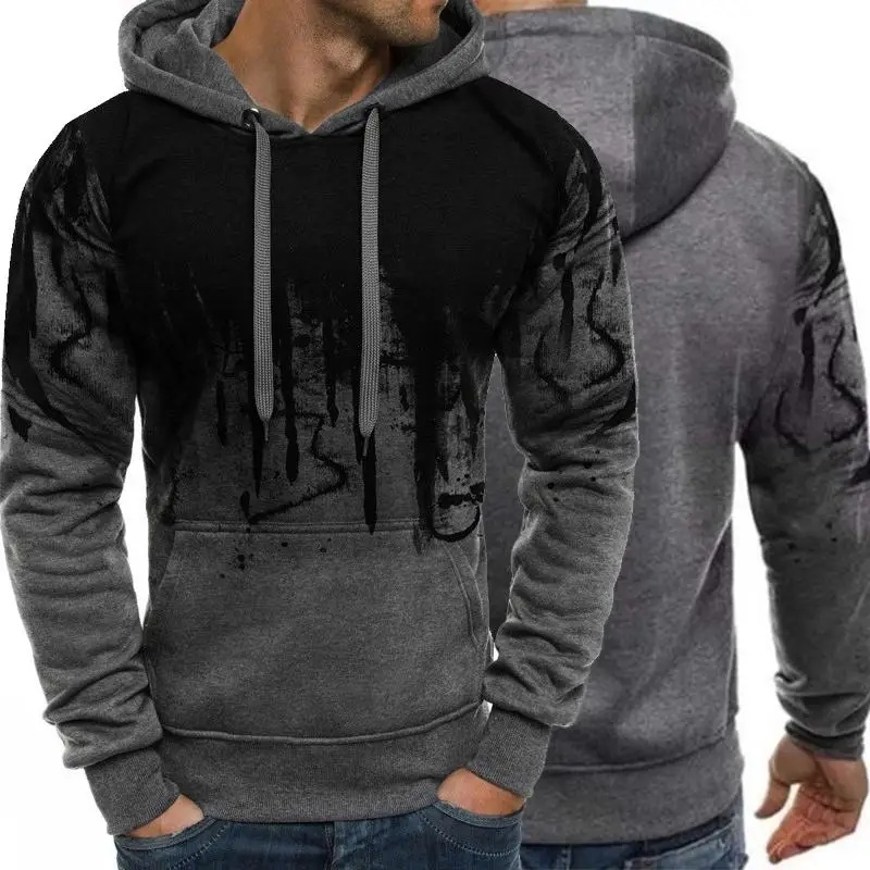 

Men's Autumn and Winter 2023 Fashion Casual Fleece Hooded Sweatshir Long Sleeved Outwear Sport Homme Oversized Men Clothing