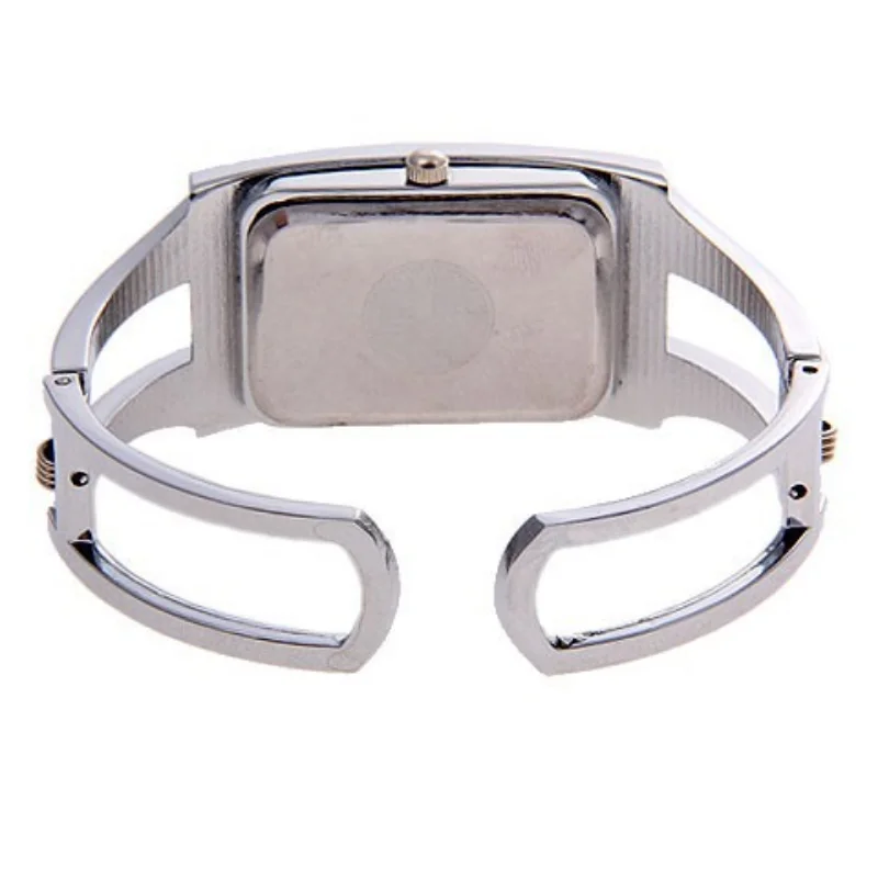 Women Watches Square Steel Watch for Women Luxury Fashion Silver Casual Bracelet Watch Quartz Wristwatch Crystal Bangle