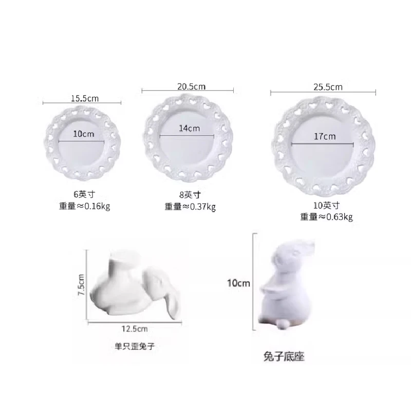 Nordic Bunny Cake Tray Banquet Display Tray High-legged Dessert Rack Dessert Table Afternoon Tea Plate Ornaments