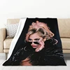 Lady Gaga Blanket Plush Furry Fleece Blankets for Bed Microfiber Bedding Plaid on the Sofa Bedspread Throw Knee Throws Baby Home 2