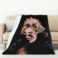 Lady Gaga Blanket Plush Furry Fleece Blankets for Bed Microfiber Bedding Plaid on the Sofa Bedspread Throw Knee Throws Baby Home 2