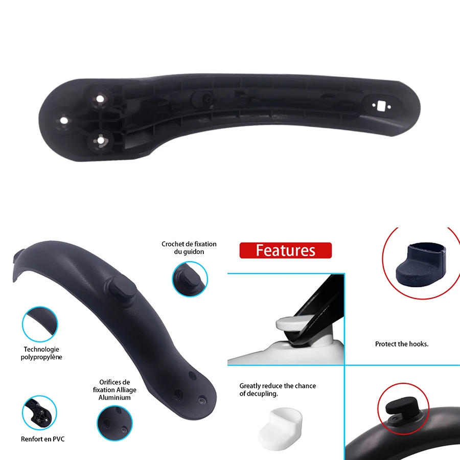 Electric Scooter Accessories Rear Fender For Xiaomi M365/Pro/Mijia Mi 1S Short Ducktail Rear Mudguard Back Wing Taillight