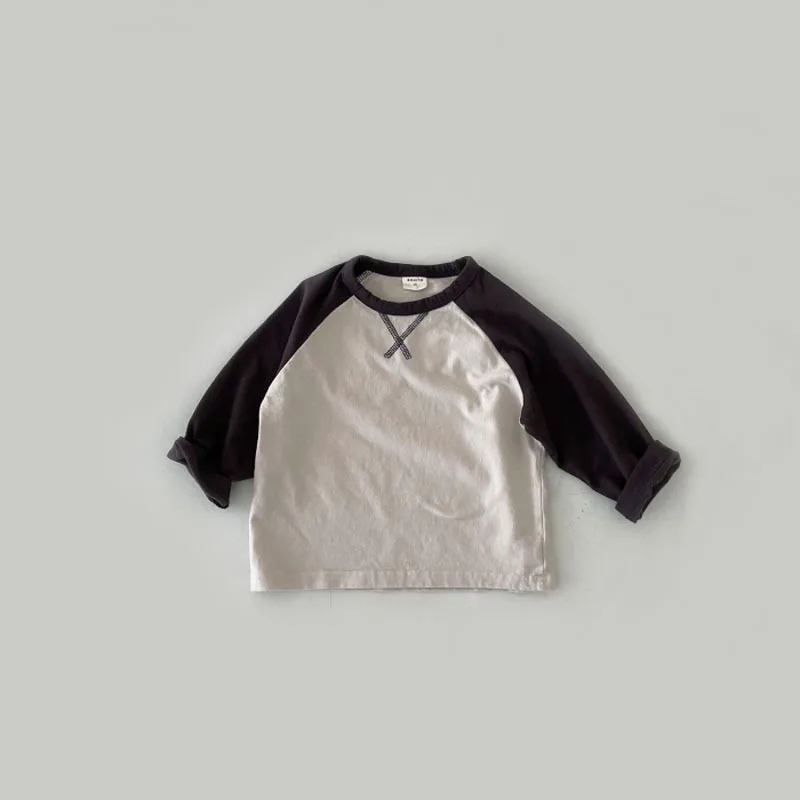 Infant Pure Cotton Bottoming Shirt Boys And Girls Casual Loose Long-sleeved Tshirts Babies Boys Simple O-neck Tops Autumn Wear 5